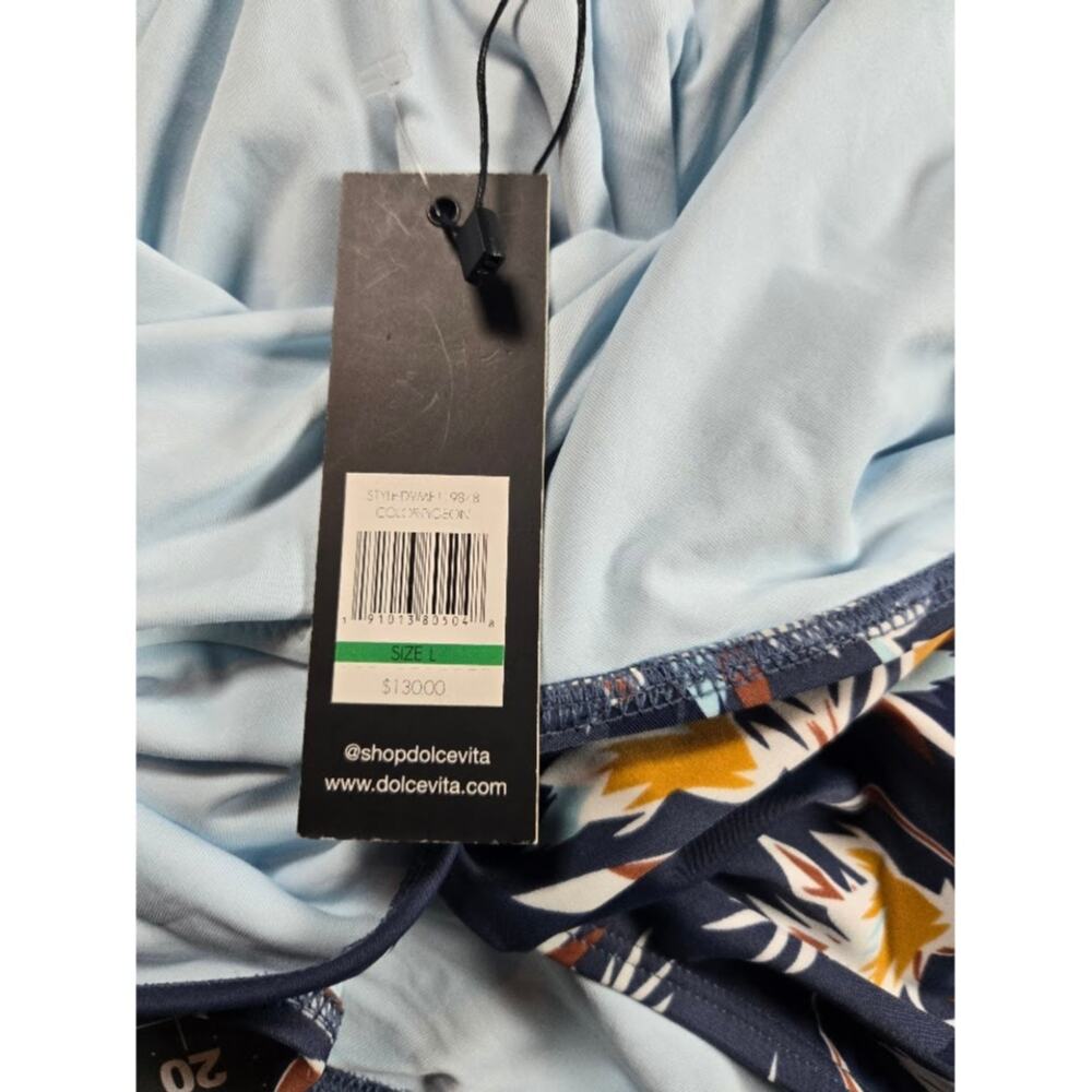 NWT Dolce Vita Tropical Floral One Piece Swimsuit Navy Blue Large - Picture 5 of 5